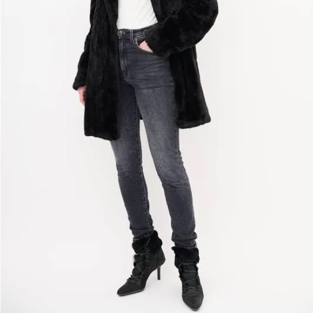 R13 high rise skinny jeans in Morrison Black
